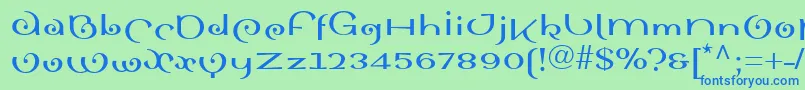 フォントSinahboldll – 青い文字は緑の背景です。