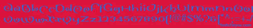 Sinahboldll Font – Blue Fonts on Red Background