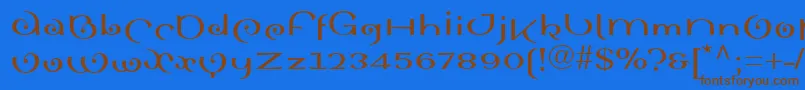 Sinahboldll Font – Brown Fonts on Blue Background