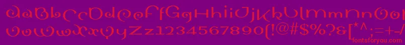 Sinahboldll-Schriftart – Rote Schriften auf violettem Hintergrund