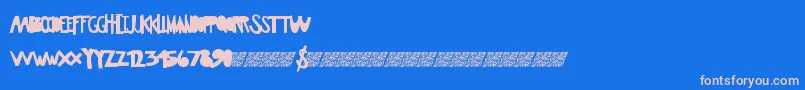 Awesomeplay-Schriftart – Rosa Schriften auf blauem Hintergrund