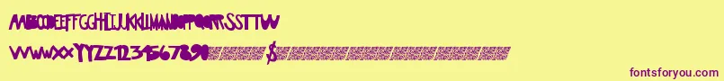 Awesomeplay Font – Purple Fonts on Yellow Background