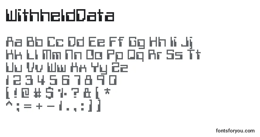 Fuente WithheldData - alfabeto, números, caracteres especiales
