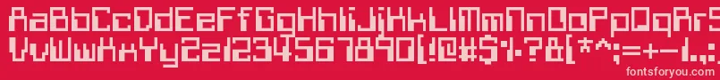 WithheldData-Schriftart – Rosa Schriften auf rotem Hintergrund