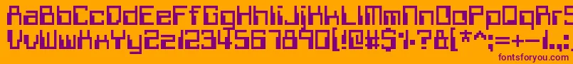 WithheldData Font – Purple Fonts on Orange Background