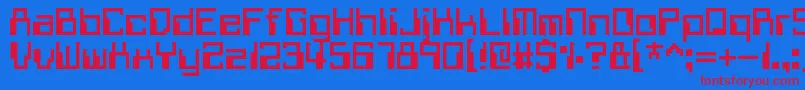 フォントWithheldData – 赤い文字の青い背景