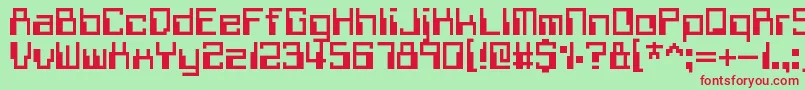 WithheldData Font – Red Fonts on Green Background