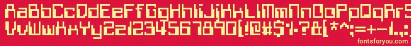 WithheldData Font – Yellow Fonts on Red Background