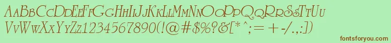 ARomanuscpsItalic Font – Brown Fonts on Green Background