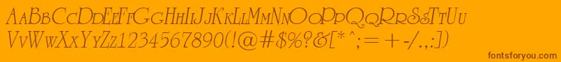 ARomanuscpsItalic Font – Brown Fonts on Orange Background