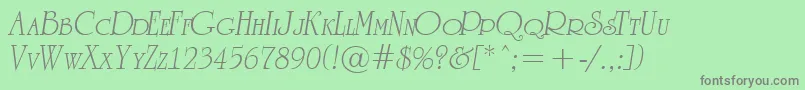 ARomanuscpsItalic Font – Gray Fonts on Green Background