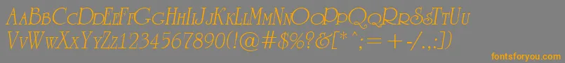 ARomanuscpsItalic Font – Orange Fonts on Gray Background