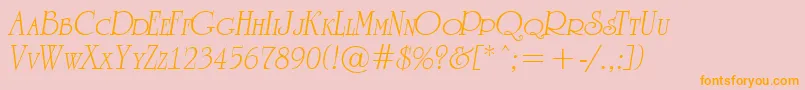 ARomanuscpsItalic Font – Orange Fonts on Pink Background