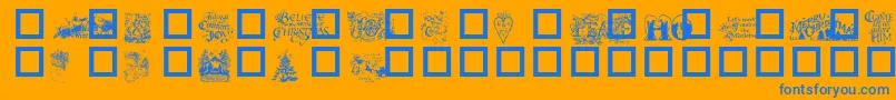 Więcej informacji o czcionce Christmas ffy Czcionka Christmas ffy – niebieskie czcionki na pomarańczowym tle