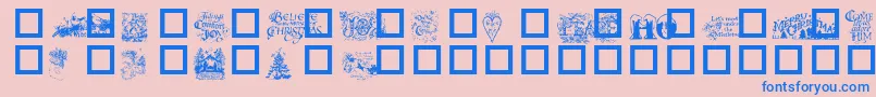 Weitere Informationen zur Christmas ffy-Schriftart Christmas ffy-Schriftart – Blaue Schriften auf rosa Hintergrund