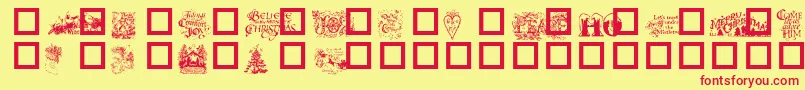 Christmas ffy Font – Red Fonts on Yellow Background