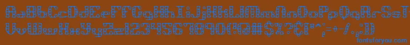Czcionka BrassKnuckleBrk – niebieskie czcionki na brązowym tle