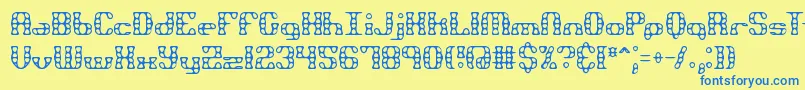 BrassKnuckleBrk Font – Blue Fonts on Yellow Background