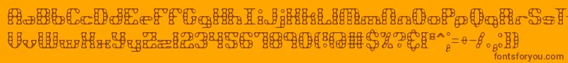 BrassKnuckleBrk Font – Brown Fonts on Orange Background