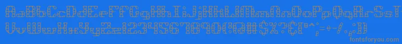 BrassKnuckleBrk-Schriftart – Graue Schriften auf blauem Hintergrund