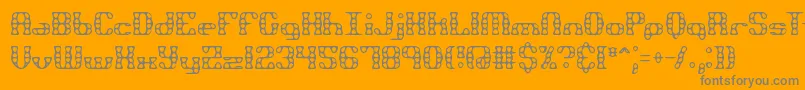 BrassKnuckleBrk-Schriftart – Graue Schriften auf orangefarbenem Hintergrund