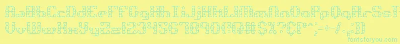 Czcionka BrassKnuckleBrk – zielone czcionki na żółtym tle