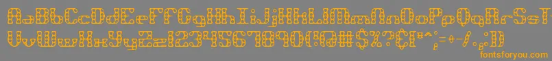 BrassKnuckleBrk-Schriftart – Orangefarbene Schriften auf grauem Hintergrund