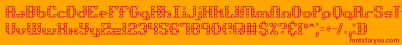 BrassKnuckleBrk Font – Red Fonts on Orange Background