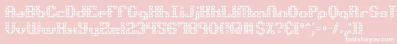 BrassKnuckleBrk-Schriftart – Weiße Schriften auf rosa Hintergrund