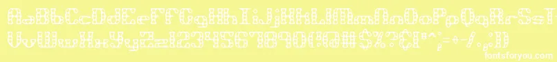 BrassKnuckleBrk Font – White Fonts on Yellow Background