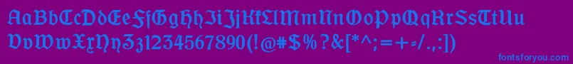 Ofenbacherschwabcat Font – Blue Fonts on Purple Background
