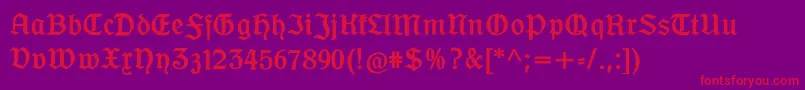 Ofenbacherschwabcat Font – Red Fonts on Purple Background