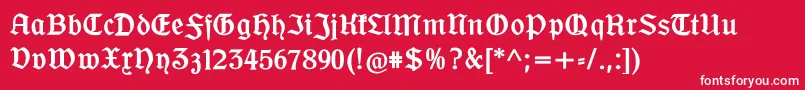 Ofenbacherschwabcat Font – White Fonts on Red Background