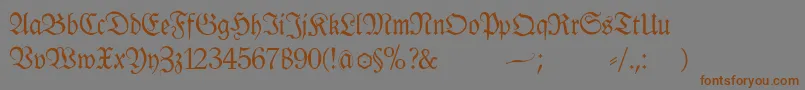 Klausbfraktur Font – Brown Fonts on Gray Background