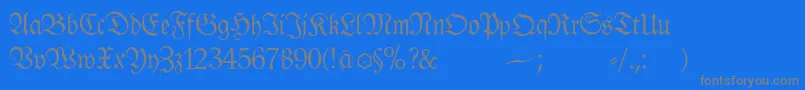 Klausbfraktur Font – Gray Fonts on Blue Background