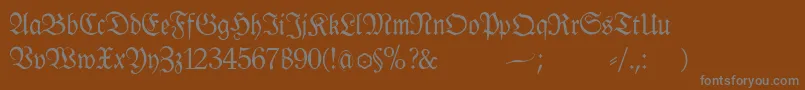 Klausbfraktur Font – Gray Fonts on Brown Background