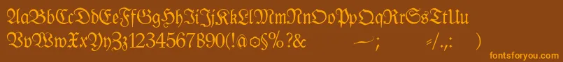 Klausbfraktur Font – Orange Fonts on Brown Background