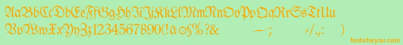 Klausbfraktur Font – Orange Fonts on Green Background