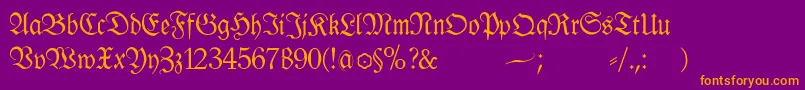 Klausbfraktur Font – Orange Fonts on Purple Background