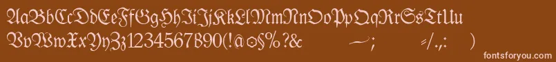 Klausbfraktur Font – Pink Fonts on Brown Background