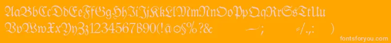 Klausbfraktur Font – Pink Fonts on Orange Background