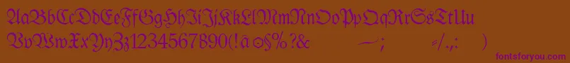 Klausbfraktur Font – Purple Fonts on Brown Background