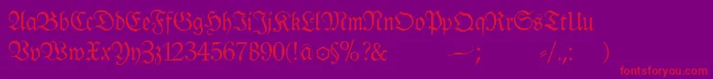 fuente Klausbfraktur – Fuentes Rojas Sobre Fondo Morado