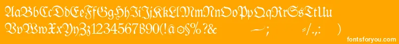 Klausbfraktur Font – White Fonts on Orange Background