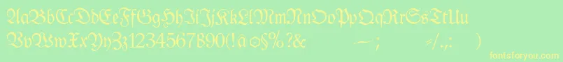 Klausbfraktur Font – Yellow Fonts on Green Background