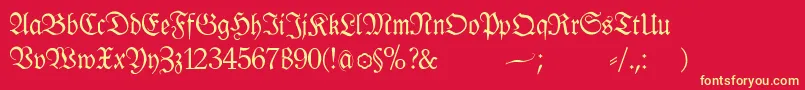 Klausbfraktur Font – Yellow Fonts on Red Background
