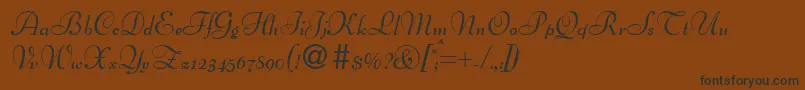 BertscriptdbBold-Schriftart – Schwarze Schriften auf braunem Hintergrund
