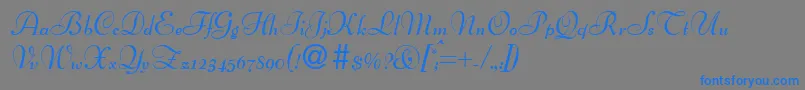 BertscriptdbBold-Schriftart – Blaue Schriften auf grauem Hintergrund