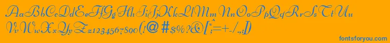 BertscriptdbBold Font – Blue Fonts on Orange Background