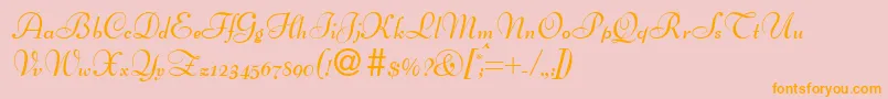 Fonte BertscriptdbBold – fontes laranjas em um fundo rosa